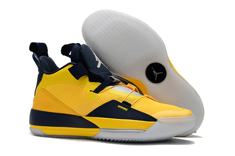 New Air Jordan 33 Yellow Deep Blue Shoes